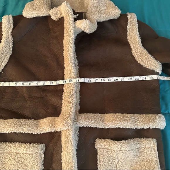 4 In 1 Shearling Faux Leather Long Coat - NWT!!! - Picture 6 of 15